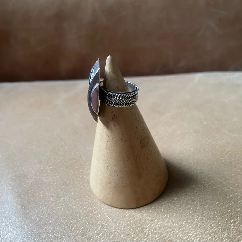 Vintage sterling silver ring w braided rope design woven chunky 925 statement - Picture 7 of 8